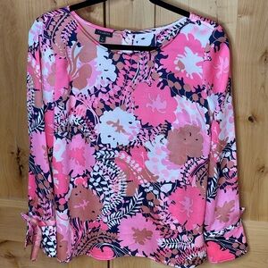Talbots bright floral blouse